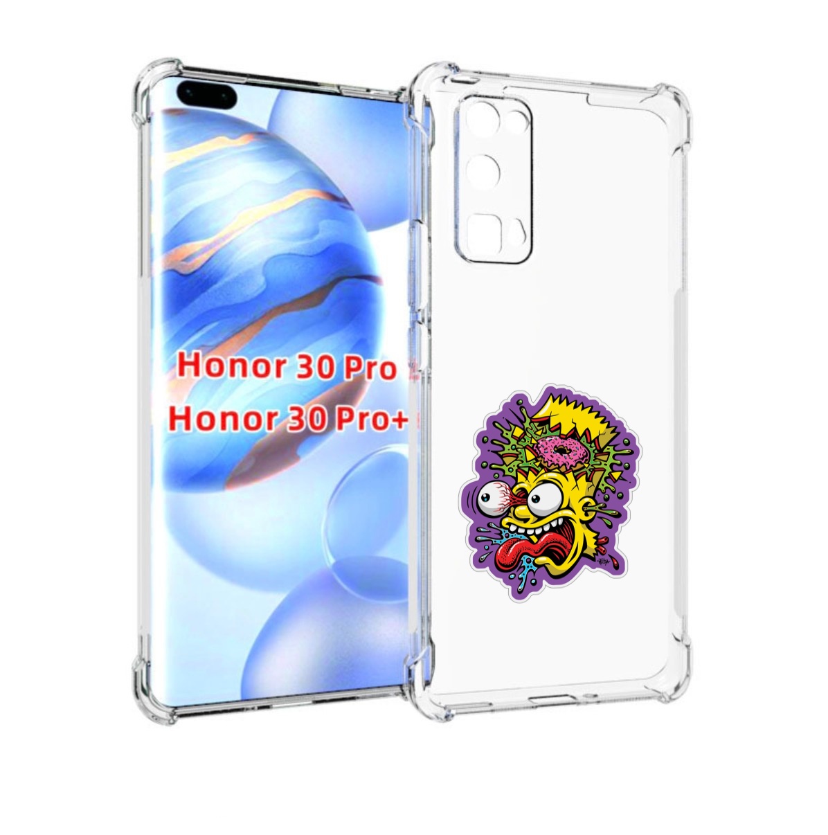 

Чехол бампер MyPads Барт-Симпсон для Honor 30 Pro, Прозрачный, Tocco