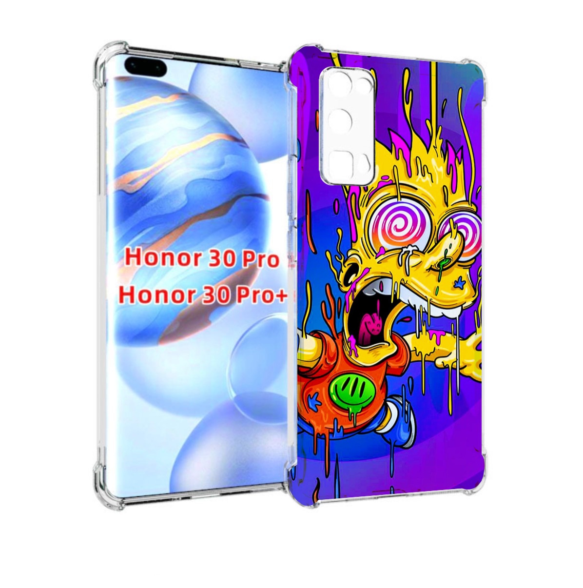 

Чехол бампер MyPads Барт-арт-стрит для Honor 30 Pro, Прозрачный, Tocco