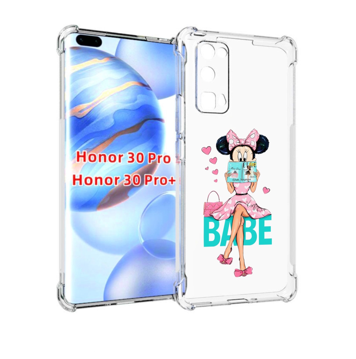 

Чехол бампер MyPads Бейби-микки для Honor 30 Pro, Прозрачный, Tocco