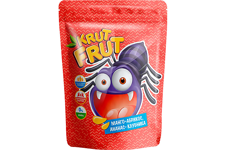 

«KrutFrut», мармелад жевательный в форме разноцветных пауков, 200 г, (2шт.)