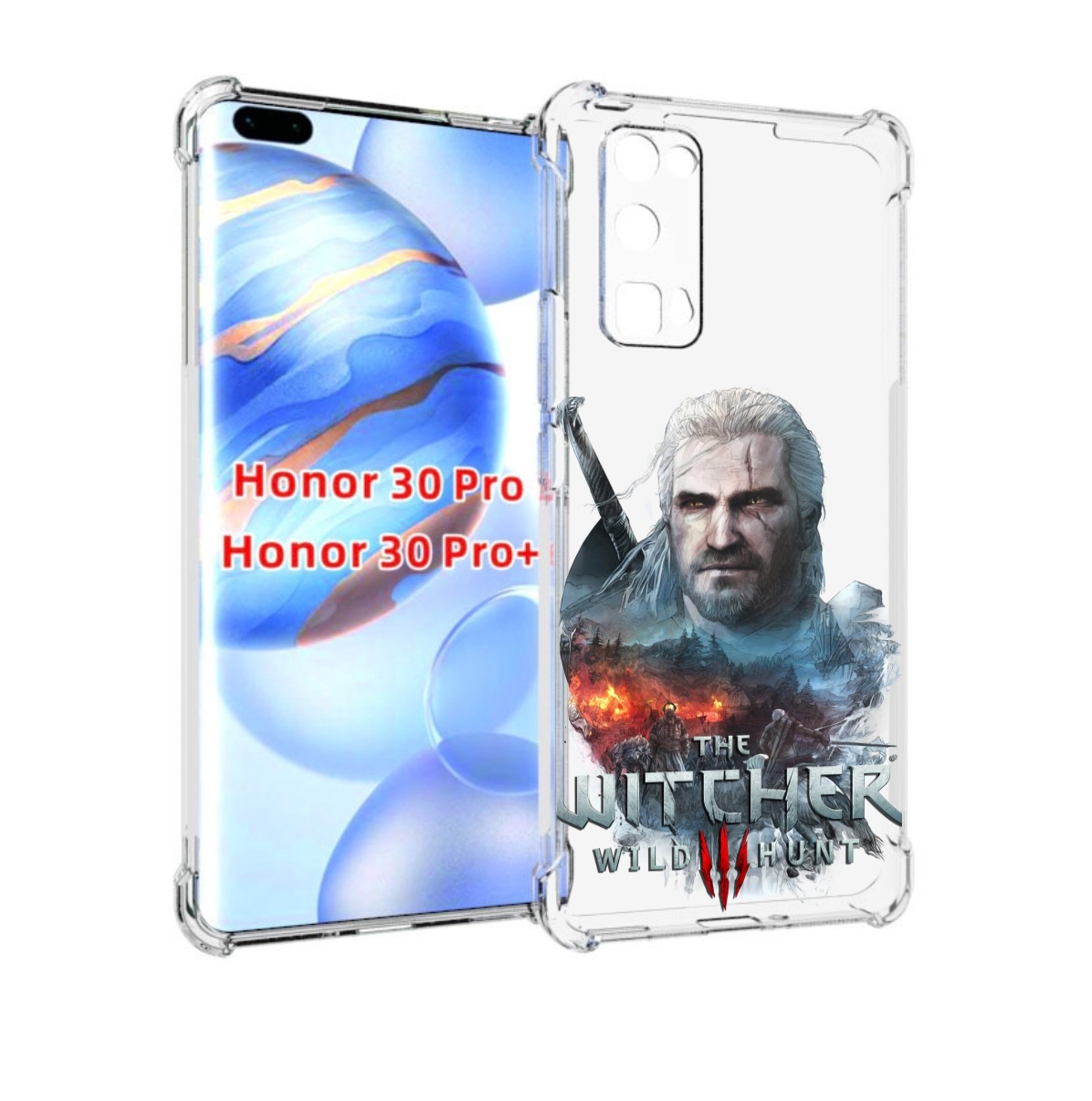 

Чехол бампер MyPads Ведьмак для Honor 30 Pro, Прозрачный, Tocco