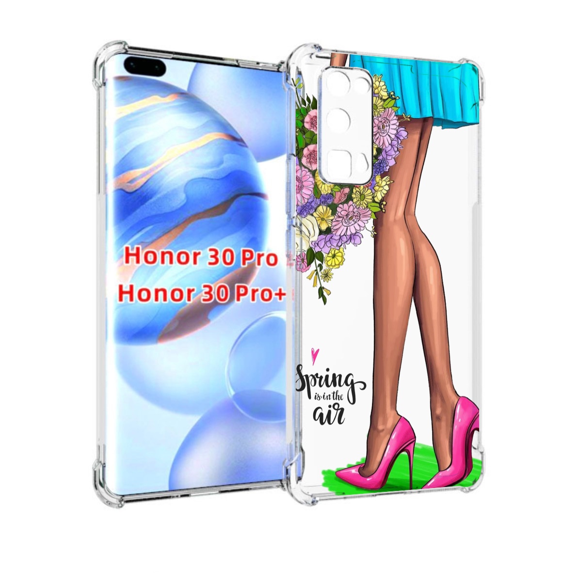 

Чехол бампер MyPads Весна-в-воздухе женский для Honor 30, Прозрачный, Tocco