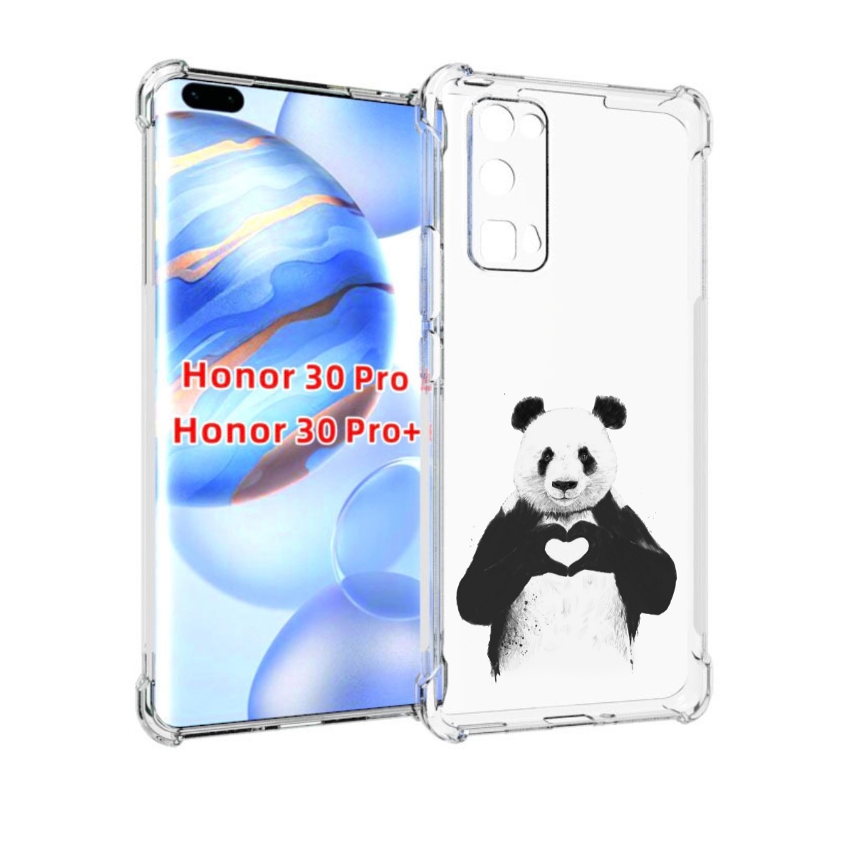 

Чехол бампер MyPads Влюбленная панда для Honor 30 Pro Honor, Прозрачный, Tocco