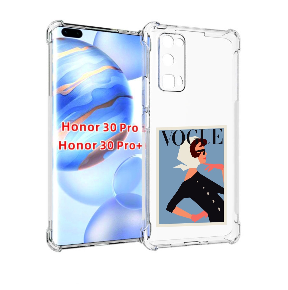 

Чехол бампер MyPads Вогуе картинка для Honor 30 Pro, Прозрачный, Tocco