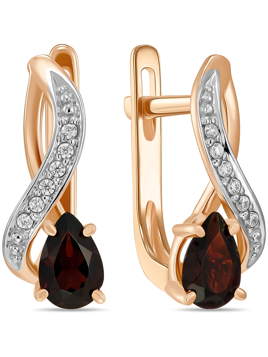 

Серьги из золота MIUZ Diamonds (Московский ювелирный завод) E01-35027-GR, гранат/фианит, E01-35027-GR