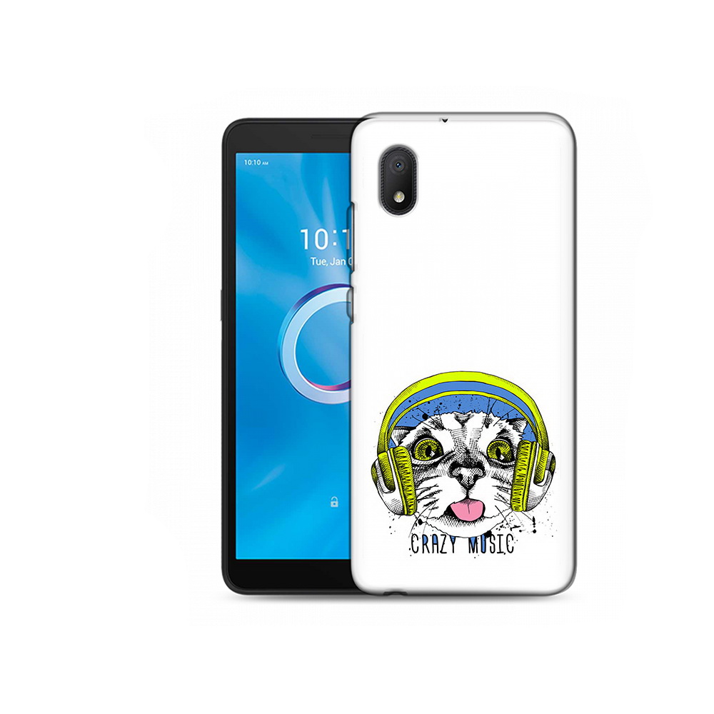 Чехол MyPads Tocco для Alcatel 1B 5002H кошка в наушниках рисунок (PT227135.663.403)