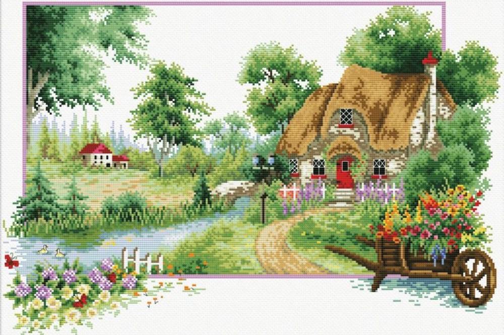 

Вышивка крестом Белоснежка Деревня, 40x60 см, Деревня