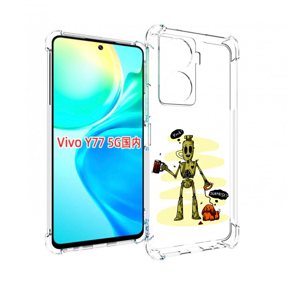 

Чехол MyPads прикольный робот для Vivo Y77 5G, Прозрачный, Tocco