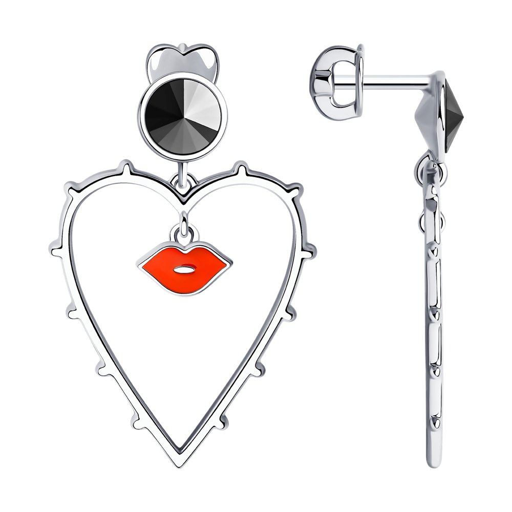

Серьги из серебра с фианитом/эмалью SOKOLOV 94024757, 94024757