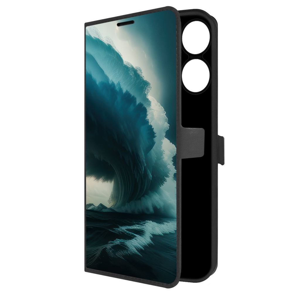 

Чехол-книжка Krutoff Eco Book для Realme Note 60 Торнадо (черный)