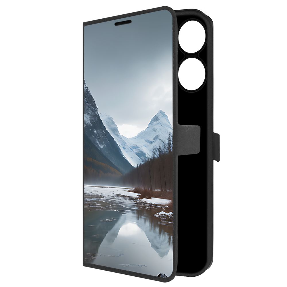 

Чехол-книжка Krutoff Eco Book для Realme Note 60 Весенняя оттепель (черный)