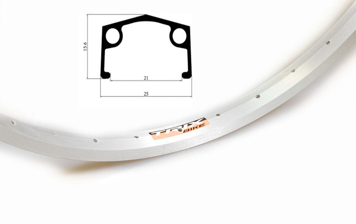 

Обод 20" TRIX алюминиевый, одинарный, 36H, 406х21/25х15,6мм, A/V, серебристый