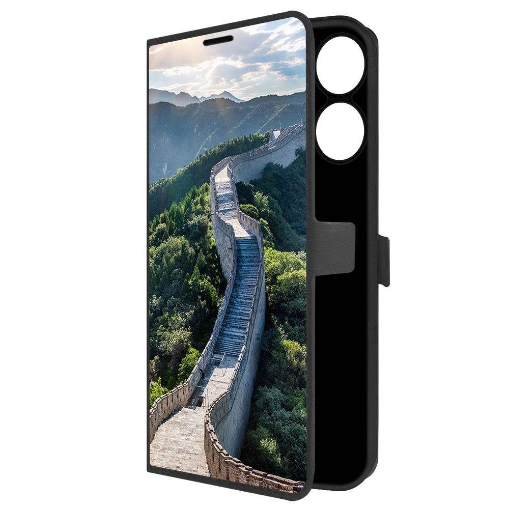 

Чехол-книжка Krutoff Eco Book для Realme Note 60X Китай, Великая Стена (черный)