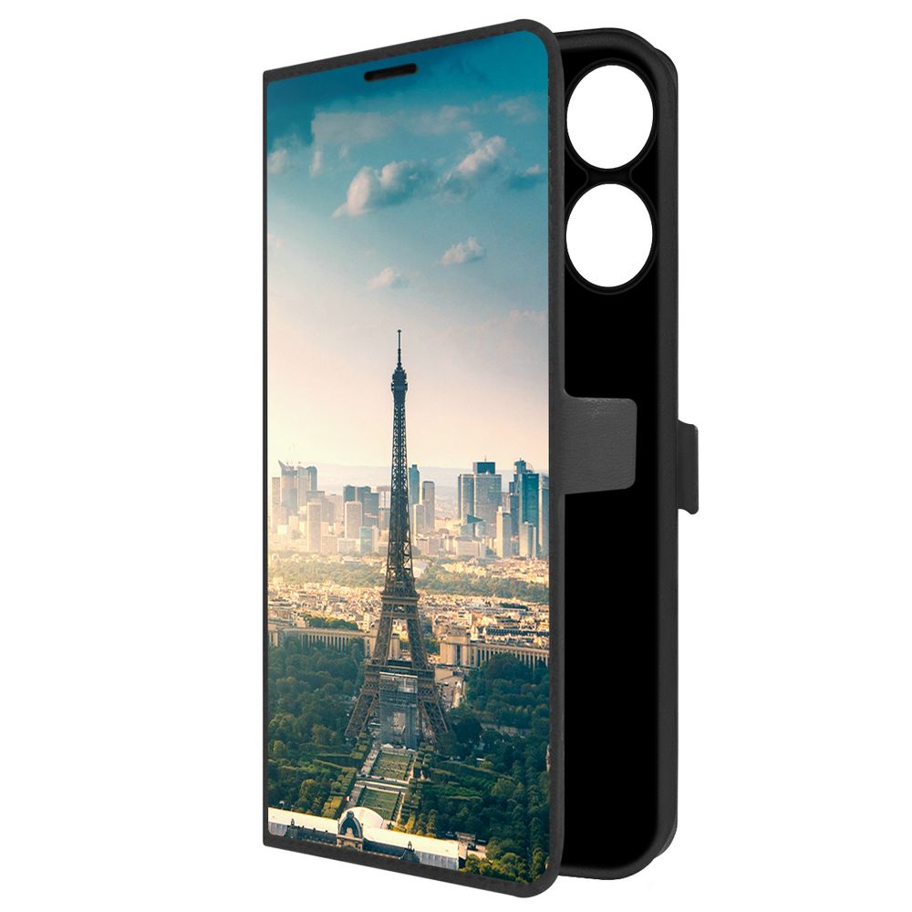 

Чехол-книжка Krutoff Eco Book для Realme Note 60X Франция, Эйфелева Башня (черный)