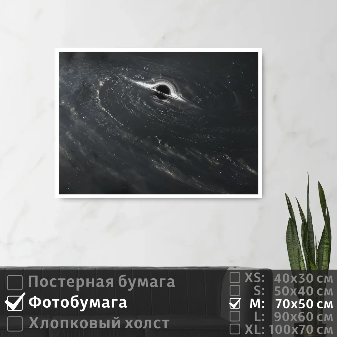 

Постер на фотобумаге ПолиЦентр Черная дыра в космическом пространстве 70х50 см, ЧернаяДыраВКосмическомПространстве