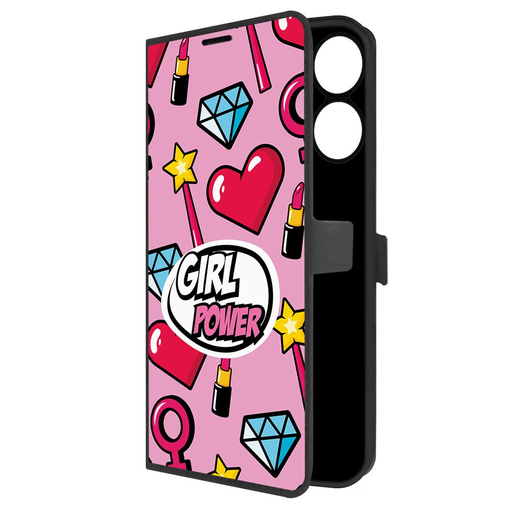 

Чехол-книжка Krutoff Eco Book для Realme Note 60X Girl Power (черный)
