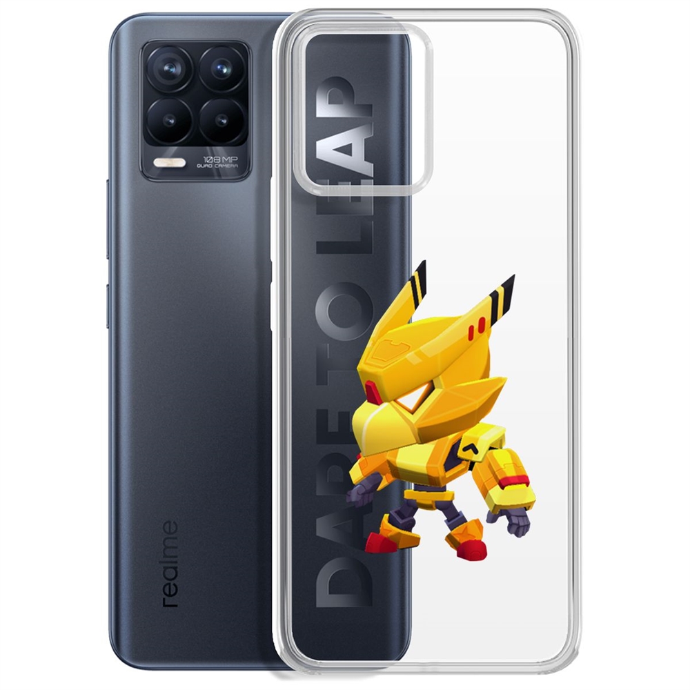 

Чехол-накладка Brawl Stars-Ворон Золотой Меха для Realme 8/8 Pro 4G, Прозрачный