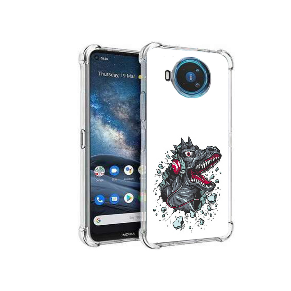 

Чехол MyPads Tocco для Nokia X100 Нарисованный динозавр в наушниках (PT227057.109.124), Прозрачный, Tocco