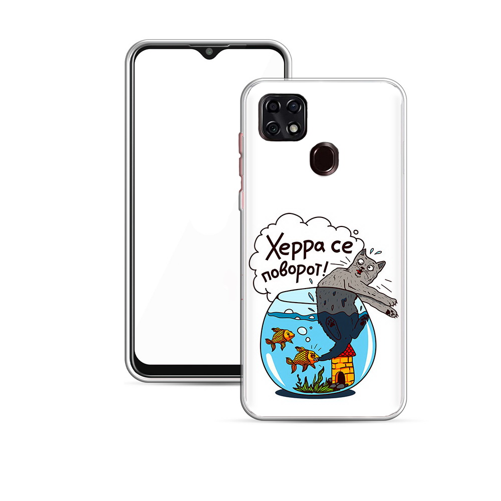 

Чехол MyPads Tocco для ZTE Blade 20 Smart Рыбы с котом (PT226940.456.149), Прозрачный, Tocco