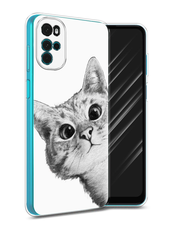 

Чехол Awog на Motorola Moto G22 "Кот рисунок черно-белый", Разноцветный, 243150-1