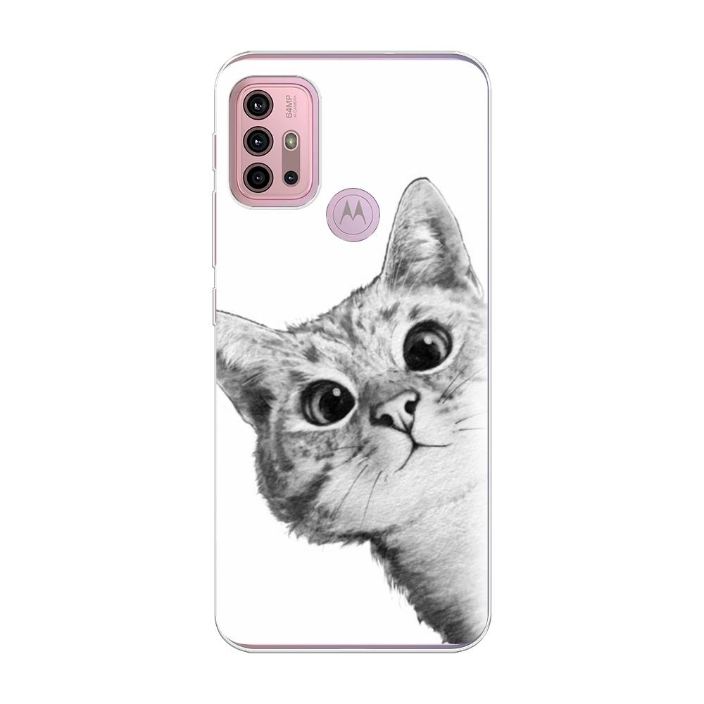 

Чехол Awog на Lenovo K13 Note/Motorola Moto G10/G20/G30 "Кот рисунок черно-белый", Разноцветный, 242350-1