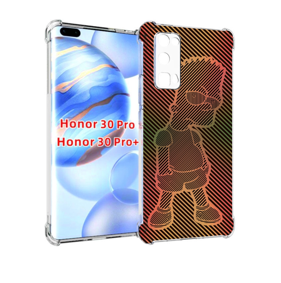 

Чехол бампер MyPads Графический-Барт-Симпсон для Honor 30, Прозрачный, Tocco