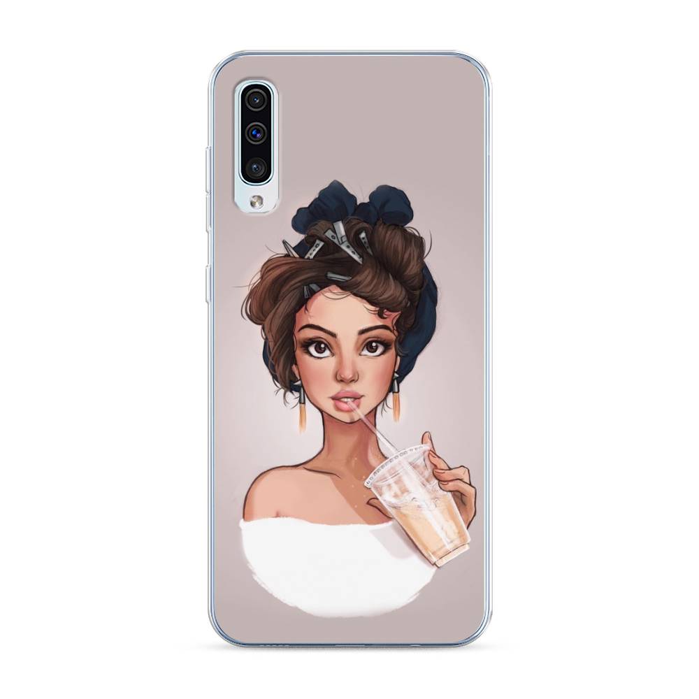 

Чехол на Samsung Galaxy A30s "Девушка с фраппе", Серый, 28850-6