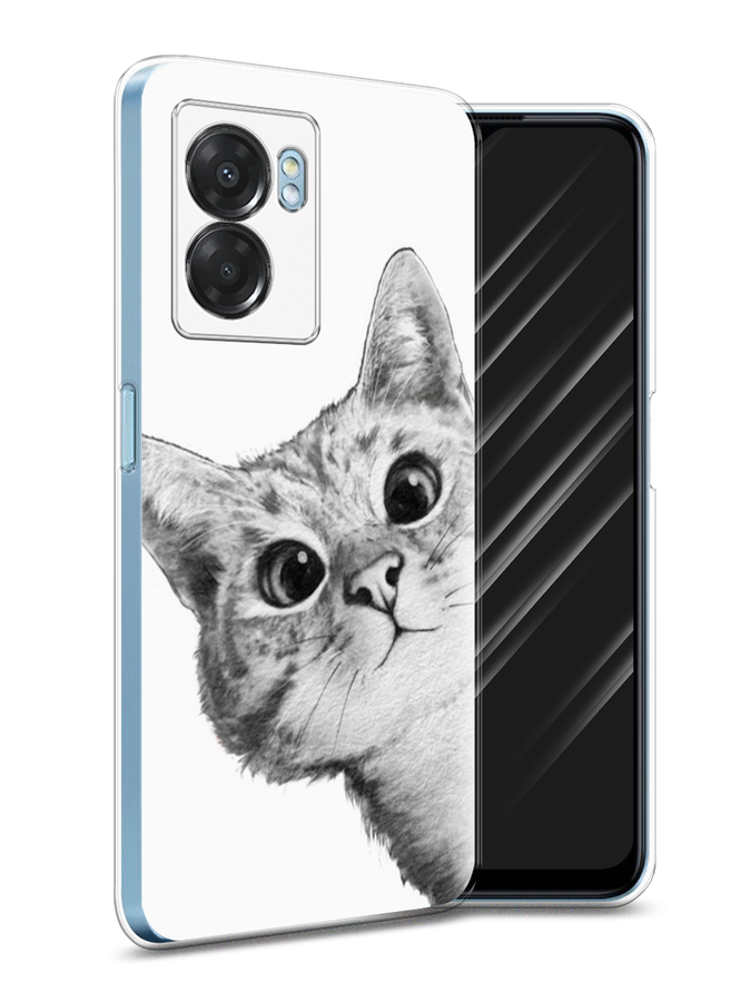 

Чехол Awog на Oppo A57 5G/A56s/OnePlus Nord N300 5G "Кот рисунок черно-белый", Разноцветный, 2510250-1