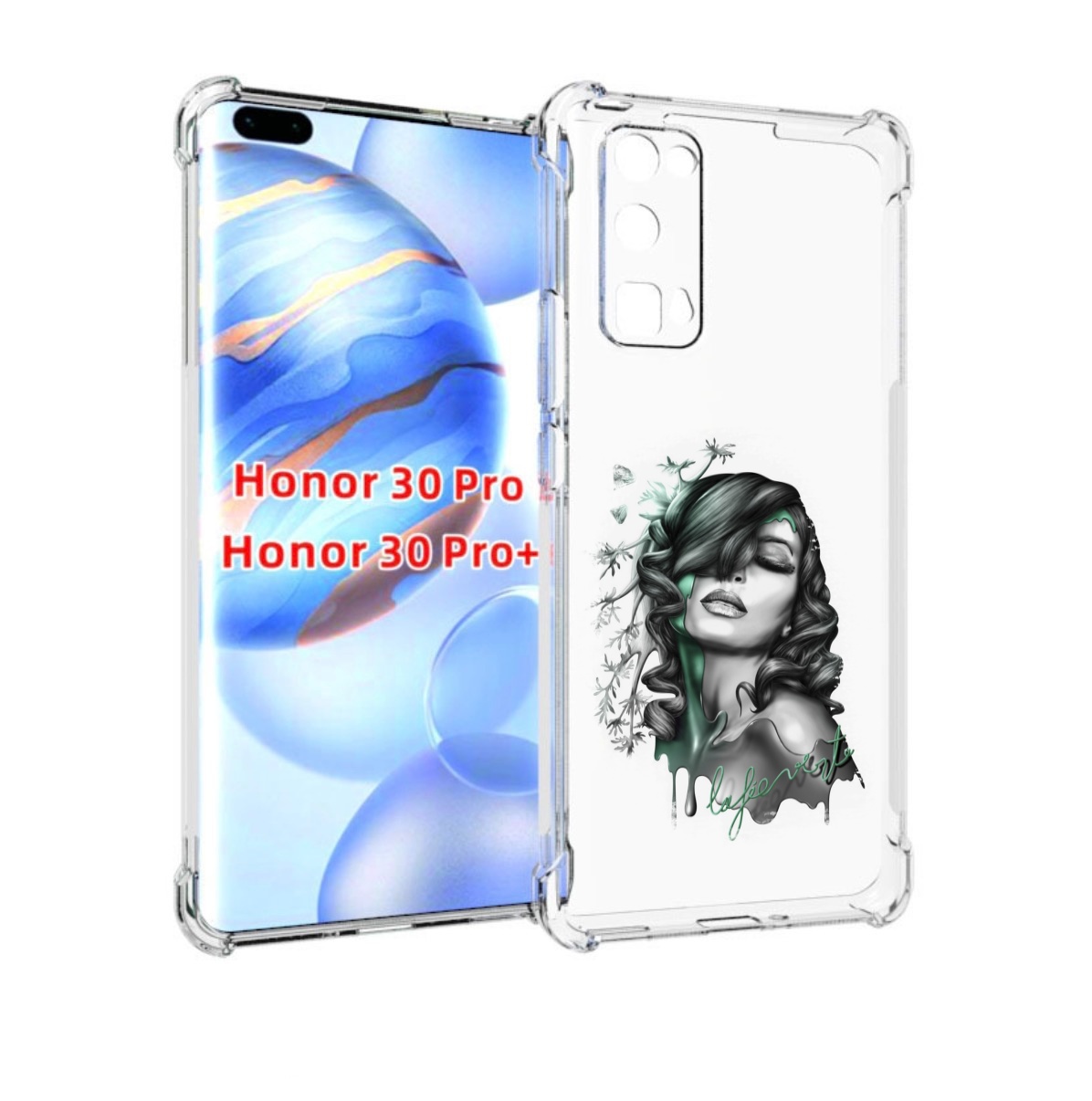 

Чехол бампер MyPads Девушка 2 для Honor 30 Pro, Прозрачный, Tocco