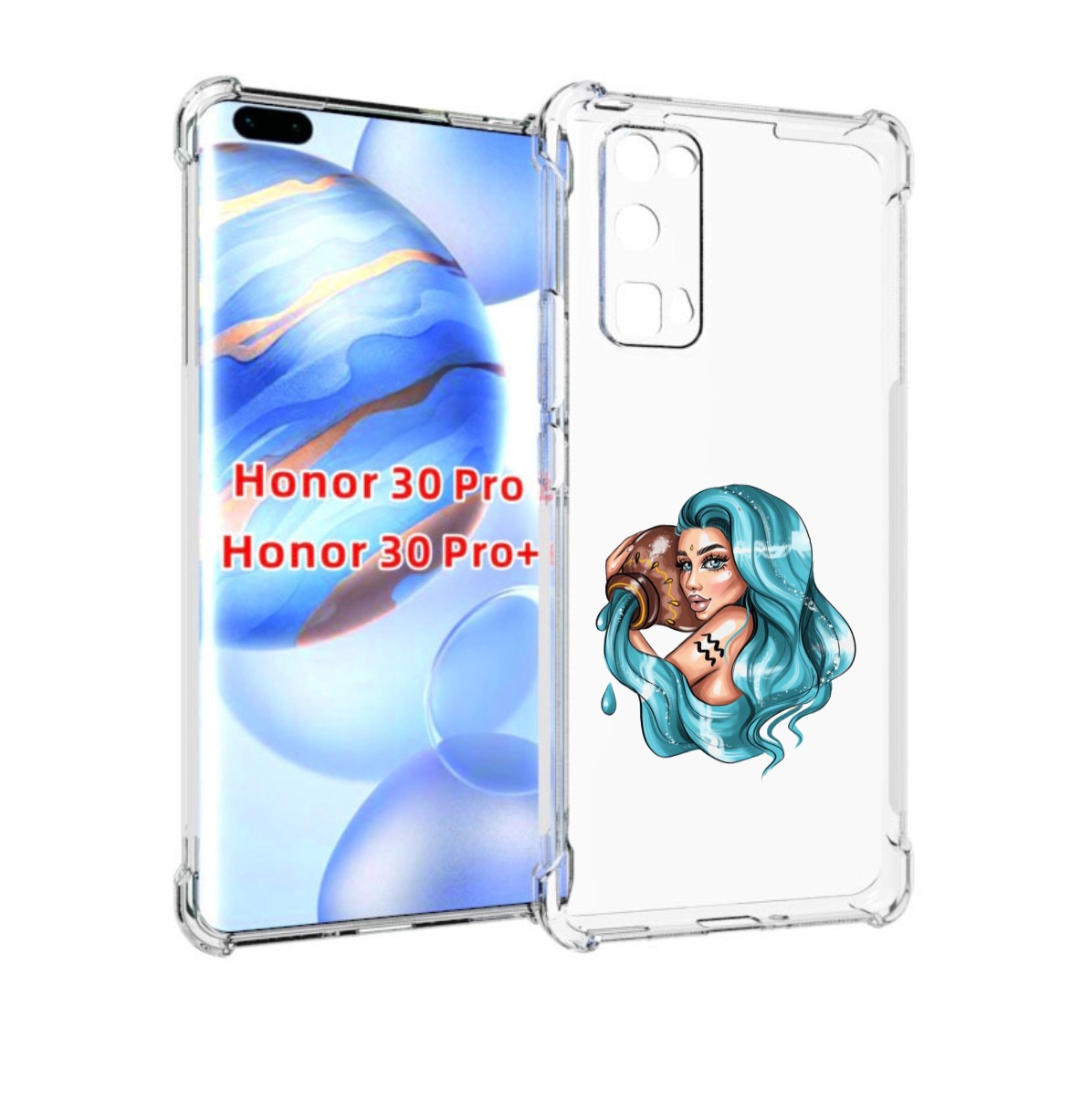

Чехол бампер MyPads Девушка-Водолей для Honor 30 Pro Honor, Прозрачный, Tocco
