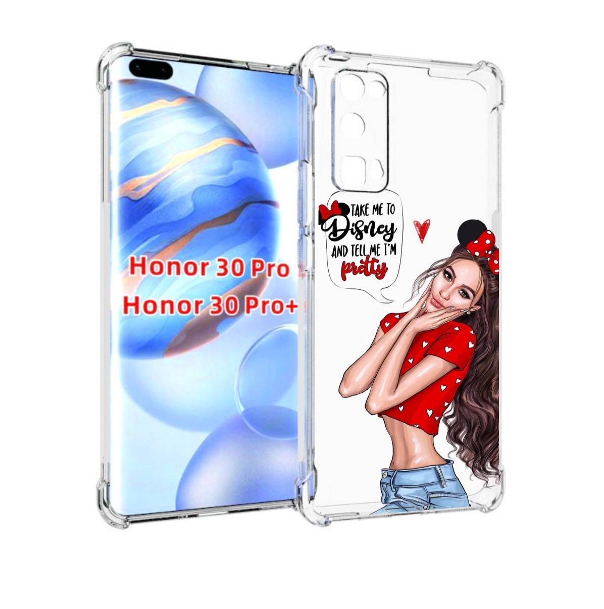 

Чехол бампер MyPads Девушка-Мини женский для Honor 30 Pro, Прозрачный, Tocco