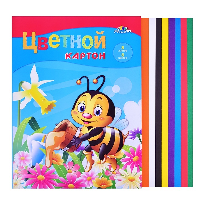 

Апплика А3, 8 листов, 8 цветов, "Пчелка", Разноцветный