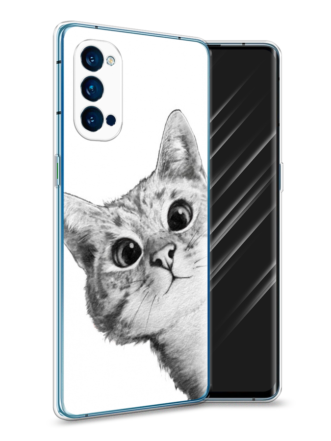 

Чехол Awog на Oppo Reno 4 Pro 5G "Кот рисунок черно-белый", Разноцветный, 253750-1