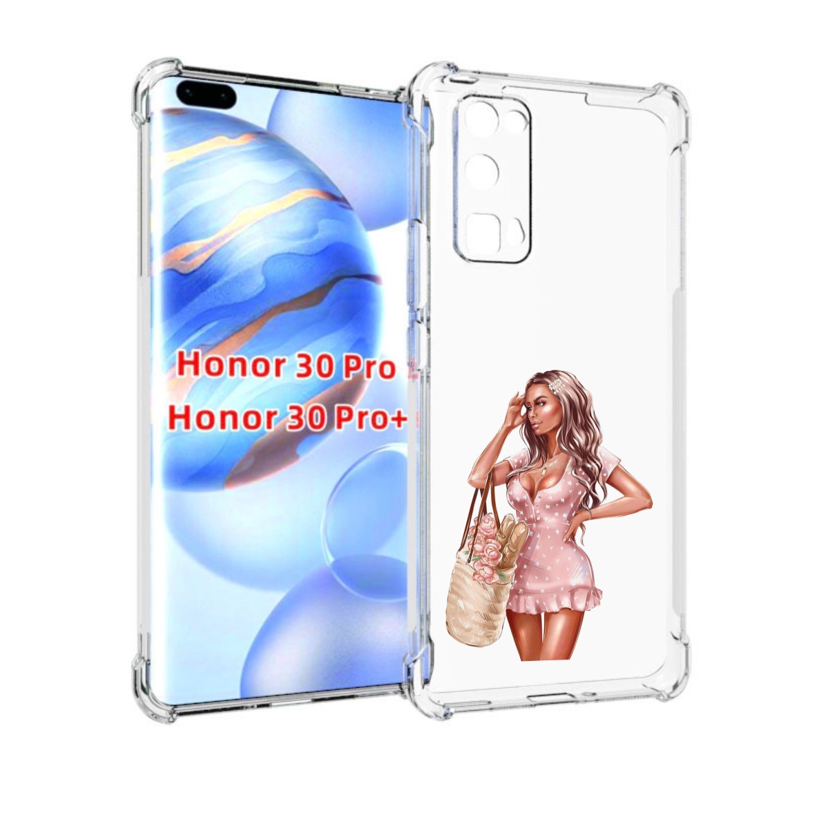 

Чехол бампер MyPads Девушка-в-мини-платье женский для Honor, Прозрачный, Tocco