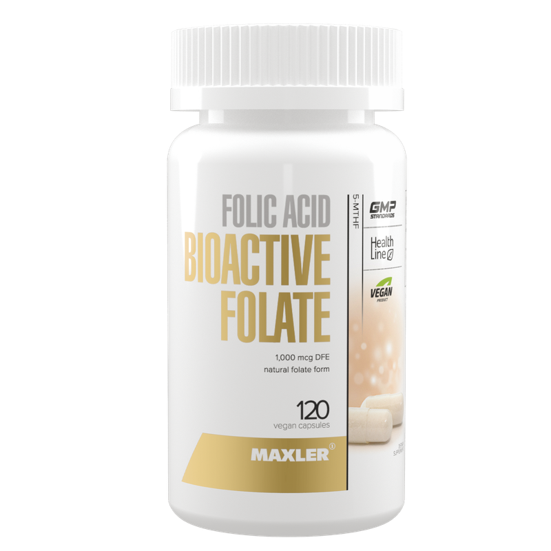 

Фолиевая кислота Maxler Folic Acid Bioactive Folate 120 капсул, Folic Acid Bioactive Folate