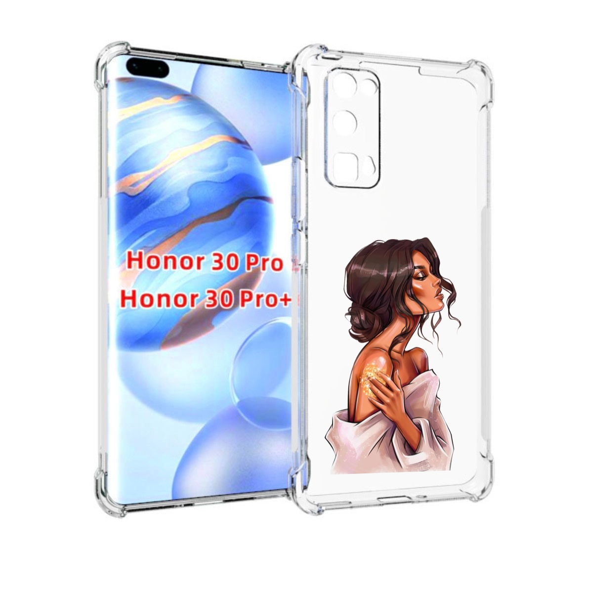 

Чехол бампер MyPads Девушка-нежная женский для Honor 30 P, Прозрачный, Tocco