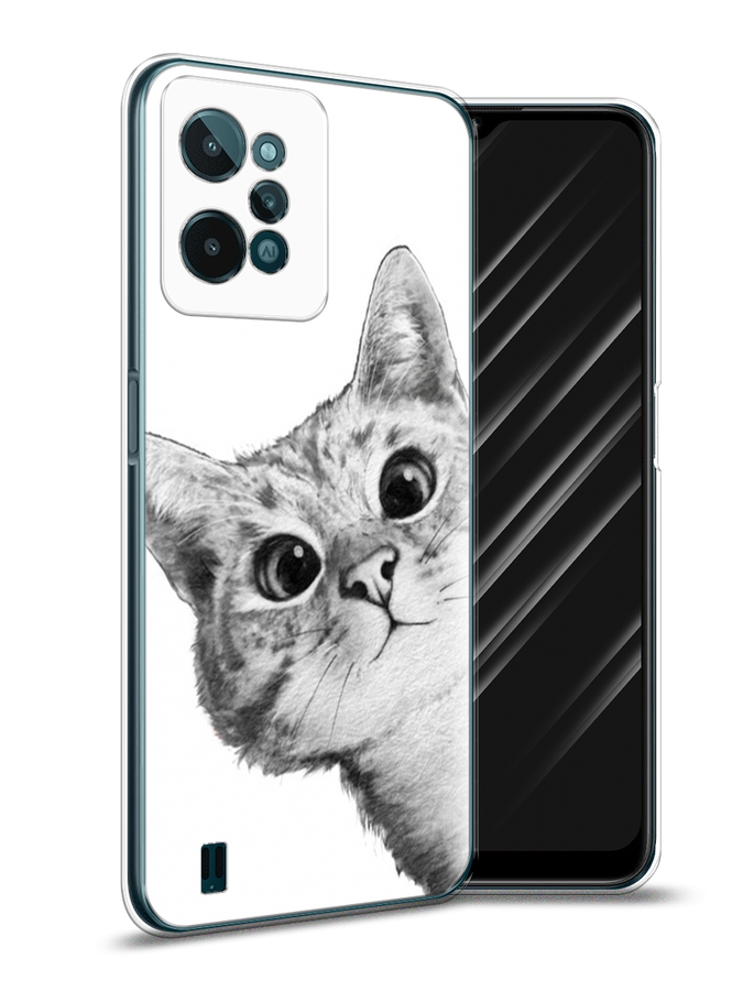 

Чехол Awog на Realme C31 "Кот рисунок черно-белый", Разноцветный, 259350-1