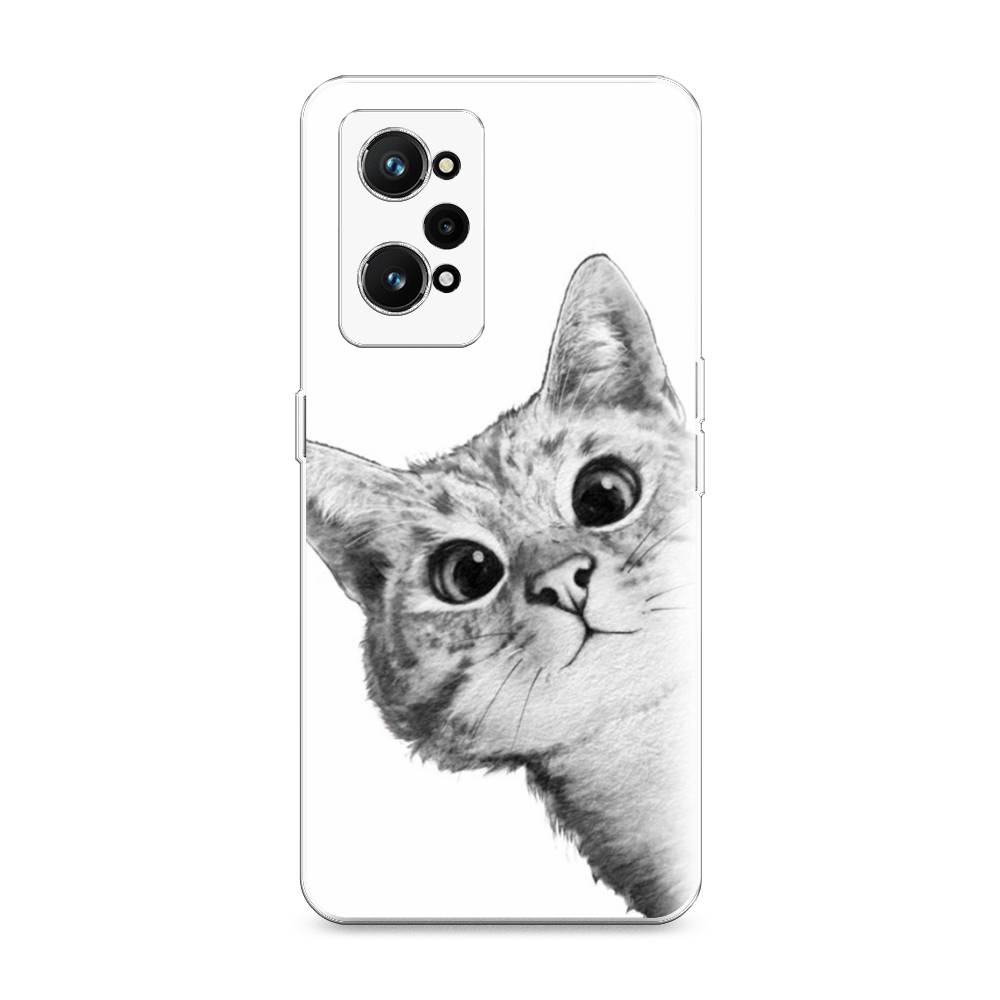 фото Силиконовый чехол "кот рисунок черно-белый" на realme gt neo 3t awog