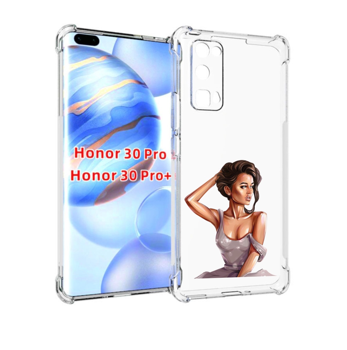 

Чехол бампер MyPads Девушка-с-прической женский для Honor, Прозрачный, Tocco