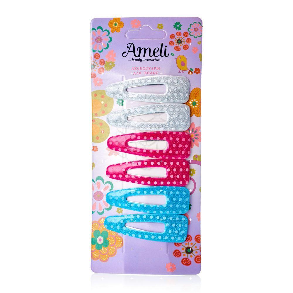 

Заколки для волос Ameli 6 шт в ассортименте, Разноцветный
