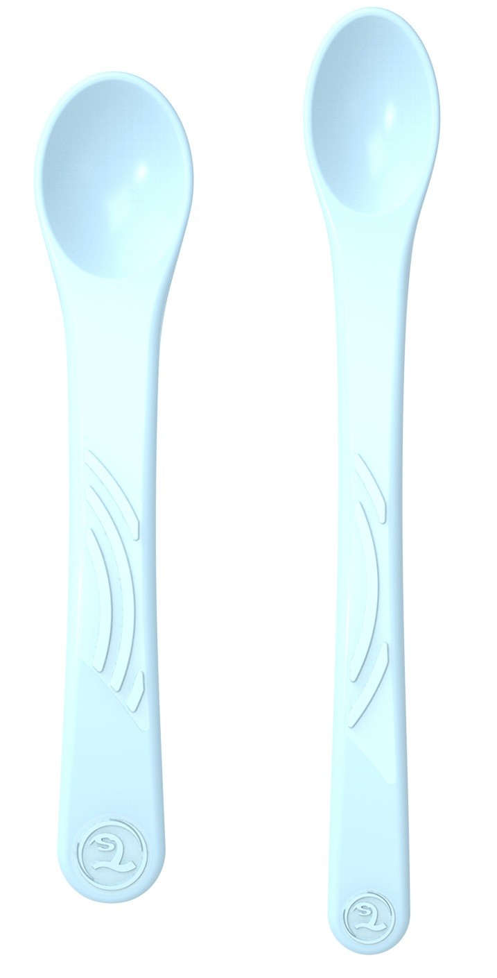 Ложки для кормления Twistshake Feeding Spoon Pastel Blue, 2 штуки chicco тарелка детская с разделителем easy feeding 6 мес