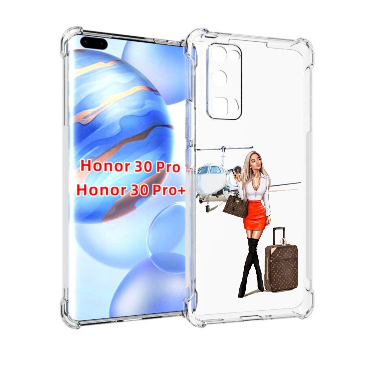 

Чехол бампер MyPads Деловая-девушка женский для Honor 30, Прозрачный, Tocco