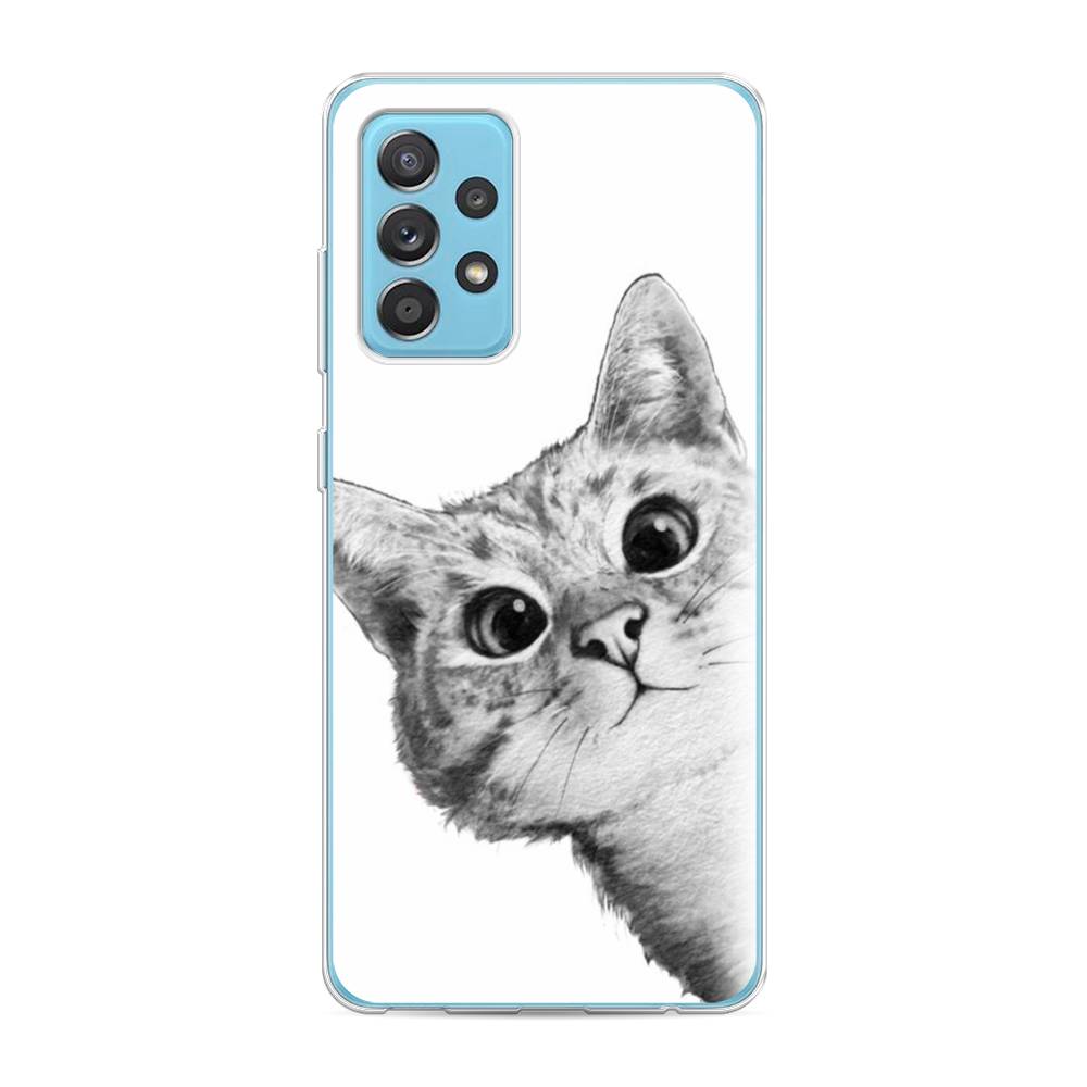 фото Силиконовый чехол "кот рисунок черно-белый" на samsung galaxy a52s awog