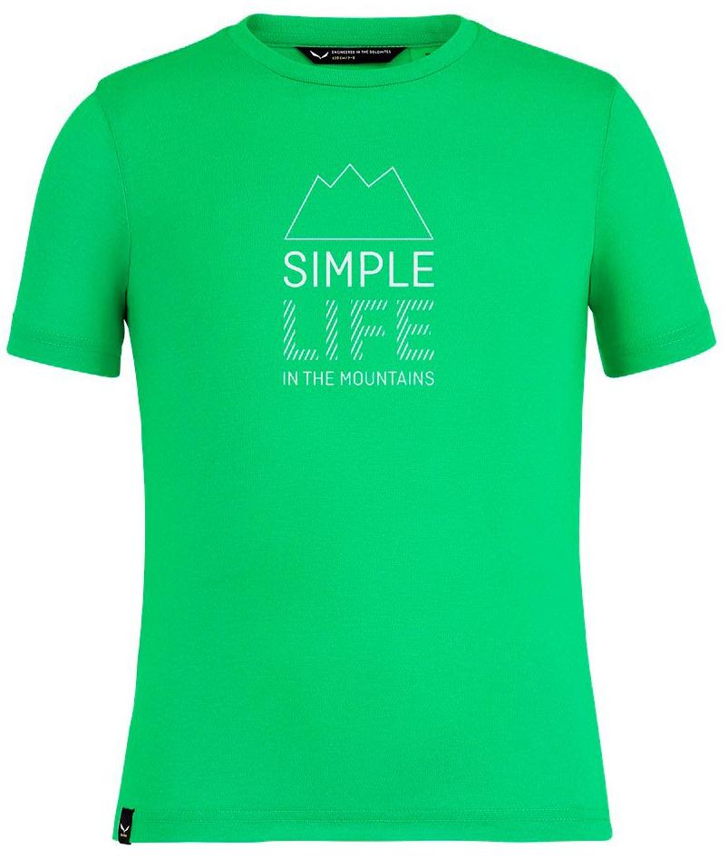 фото Футболка детская salewa 2020 simple life dri-rel k s/s summer green melange (рост:116)