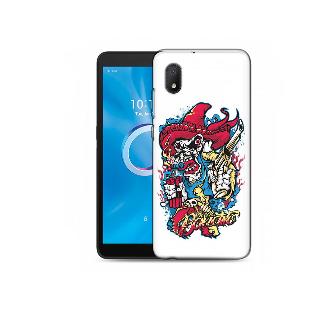 

Чехол MyPads Tocco для Alcatel 1B 5002H нарисованный скелет с писталетом, Tocco