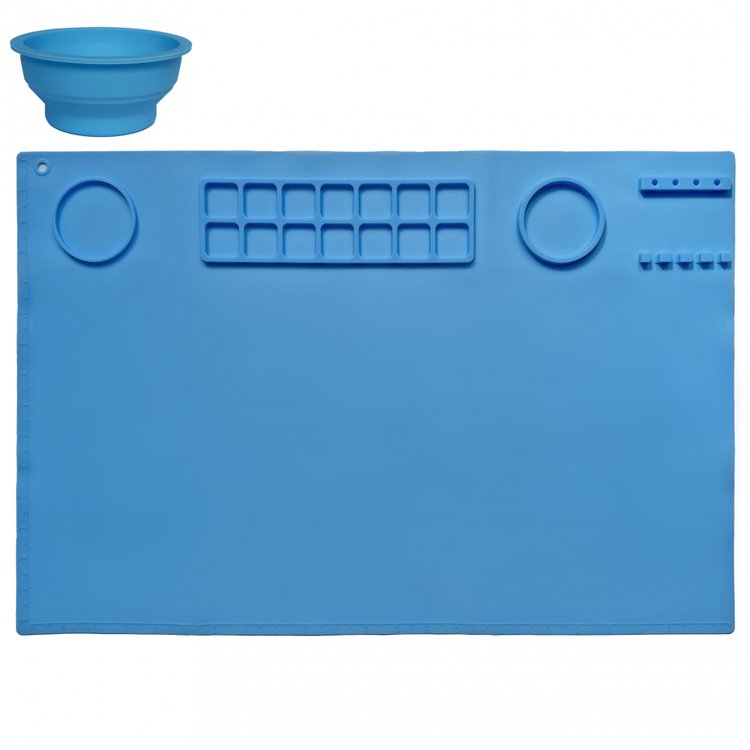 

Силиконовый коврик Epoxy Master для рисования со стаканчиком, 60x40 см, Белый