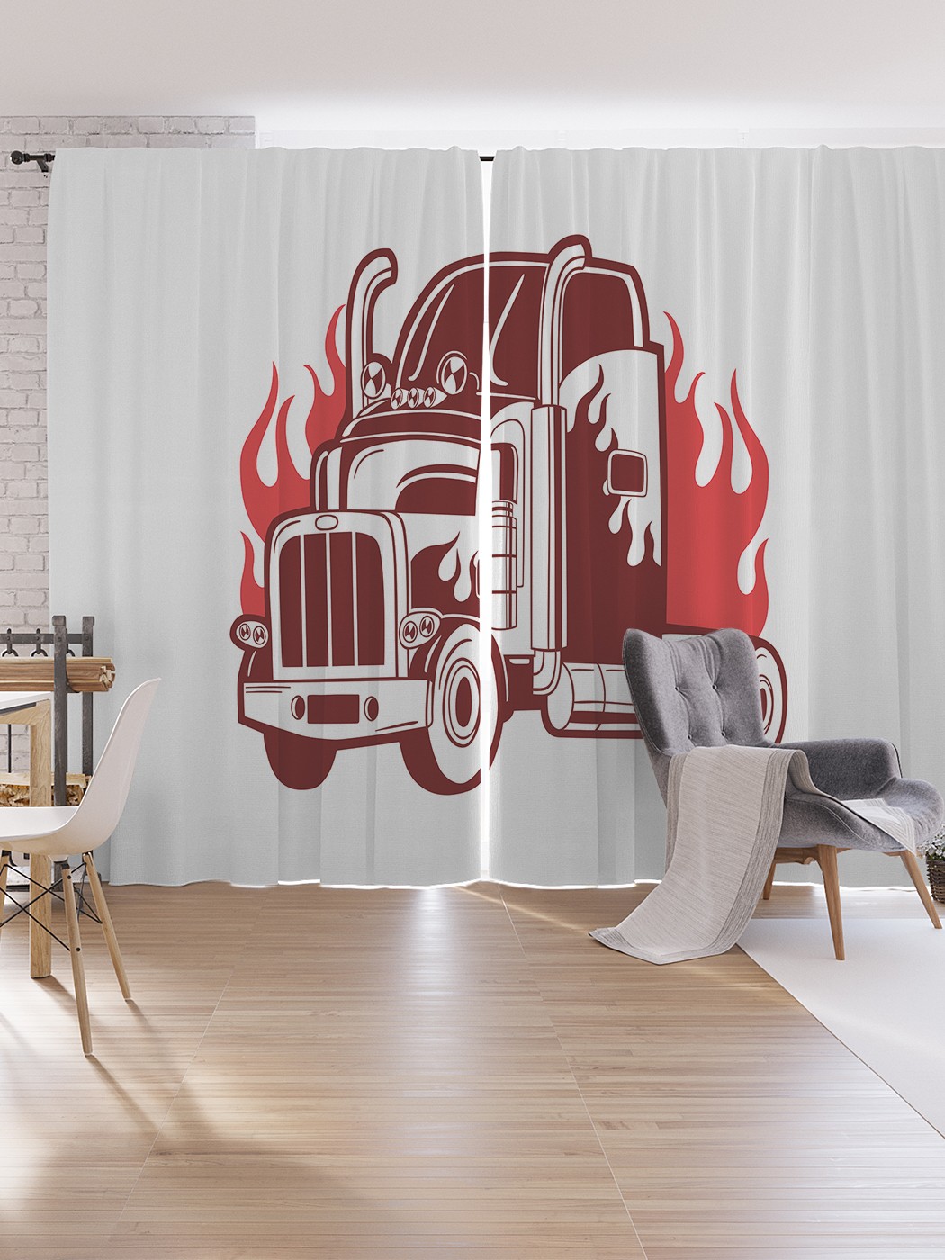 

Шторы под лён JoyArty "Седельный тягач", серия Oxford DeLux, 340х265 см, Седельный тягач