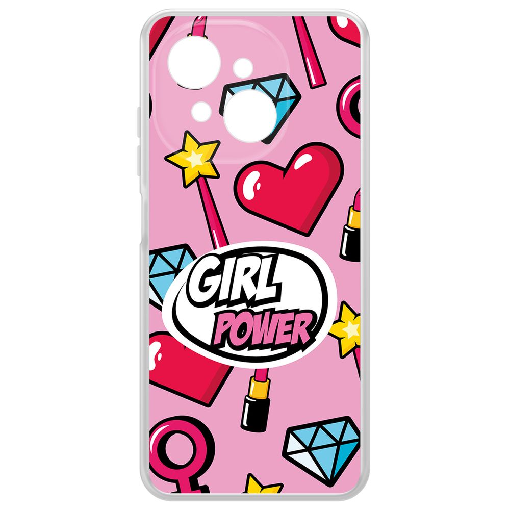 

Чехол-накладка Krutoff Clear Case Girl Power для Tecno Spark Go 1, Прозрачный