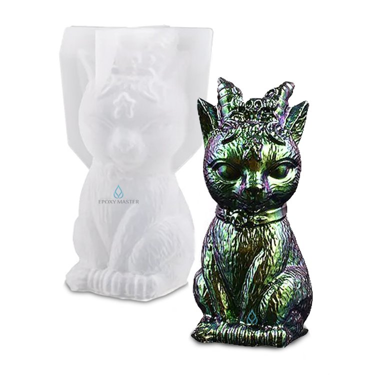 

Силиконовый молд Epoxy Master Демоническая кошка 3D, 10x6см, 1 шт., Белый