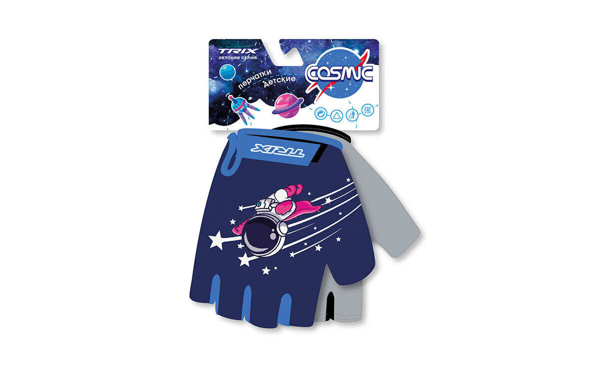 

Перчатки TRIX nw Cosmic детские 5XS короткие пальцы дышащая антискользящие, Синий